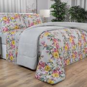 Edredom Casal 150 fios - Aparecida Cinza - Dui Design