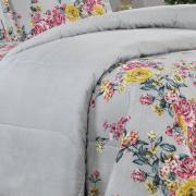 Edredom Casal 150 fios - Aparecida Cinza - Dui Design