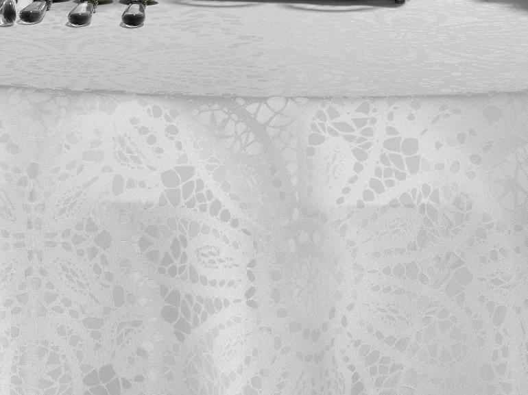 Toalha de Mesa Fácil de Limpar Redonda 180cm - Artesian Branco - Dui Design