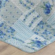 Kit: 1 Cobre-leito King Bouti de Microfibra Ultrasonic Estampada + 2 Porta-travesseiros - Astrid Celeste - Dui Design