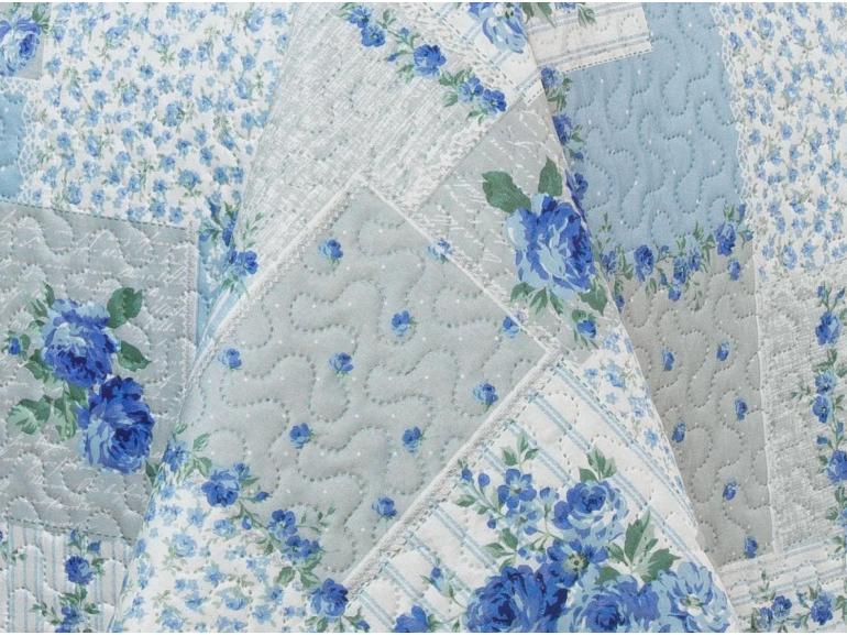 Kit: 1 Cobre-leito King Bouti de Microfibra Ultrasonic Estampada + 2 Porta-travesseiros - Astrid Celeste - Dui Design