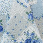 Kit: 1 Cobre-leito King Bouti de Microfibra Ultrasonic Estampada + 2 Porta-travesseiros - Astrid Celeste - Dui Design