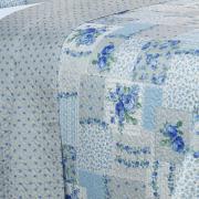 Kit: 1 Cobre-leito King Bouti de Microfibra Ultrasonic Estampada + 2 Porta-travesseiros - Astrid Celeste - Dui Design