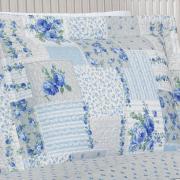 Kit: 1 Cobre-leito King Bouti de Microfibra Ultrasonic Estampada + 2 Porta-travesseiros - Astrid Celeste - Dui Design