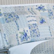 Kit: 1 Cobre-leito King Bouti de Microfibra Ultrasonic Estampada + 2 Porta-travesseiros - Astrid Celeste - Dui Design