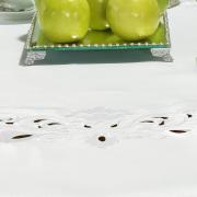 Toalha de Mesa com Bordado Richelieu Redonda 180cm - Atena Branco - Dui Design