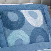 Kit: 1 Cobre-leito King Bouti de Microfibra Ultrasonic Estampada + 2 Porta-travesseiros - Atlanta Azul - Dui Design