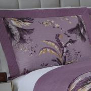 Kit: 1 Cobre-leito King Bouti de Microfibra Ultrasonic Estampada + 2 Porta-travesseiros - Atlantica Aubergine - Dui Design