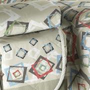Kit: 1 Cobre-leito Casal + 2 Portas-travesseiro 150 fios 100% Algodo - Atrium Taupe - Dui Design