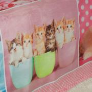 Cobertor Avulso Casal Flanelado com Estampa Digital 260 gramas/m² - Baby Cats - Dui Design