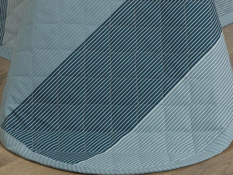 Kit: 1 Cobre-leito Solteiro + 1 Porta-travesseiro Percal 180 fios - Baltimore Azul - Dui Design