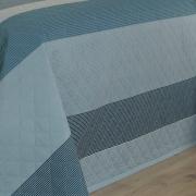 Kit: 1 Cobre-leito Casal + 2 Porta-travesseiros Percal 180 fios - Baltimore Azul - Dui Design