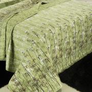 Kit: 1 Cobre-leito Queen + 2 Porta-travesseiros Percal 200 fios 100% Algodo - Bamboo Verde - Dui Design
