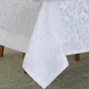 Toalha de Mesa Fcil de Limpar Retangular 6 Lugares 160x220cm - Baroque Branco - Dui Design