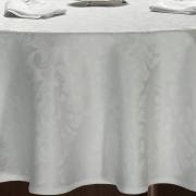 Toalha de Mesa Fácil de Limpar Redonda 180cm - Baroque Branco - Dui Design