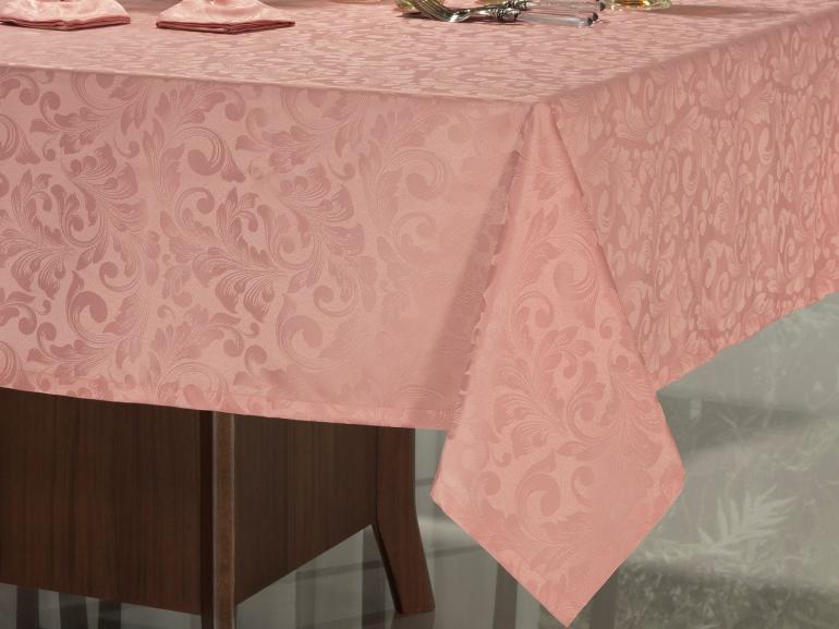 Toalha de Mesa Fcil de Limpar Retangular 10-12 Lugares 160x320cm - Baroque Rosa Velho - Dui Design
