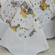 Kit: 1 Cobre-leito Solteiro Kids Bouti de Microfibra PatchWork Ultrasonic + 1 Porta-travesseiro - Bartolomeu - Dui Design
