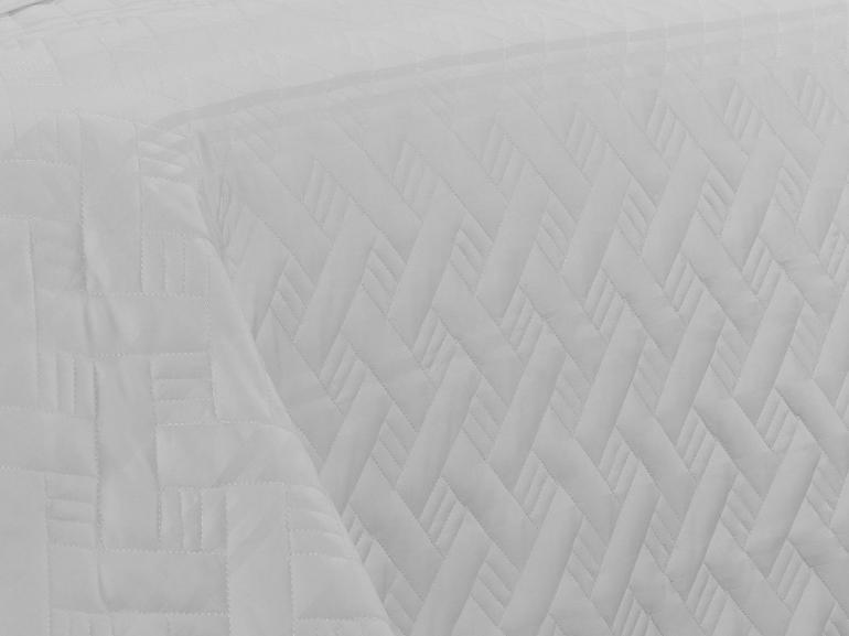 Kit: 1 Cobre-leito King + 2 porta-travesseiros Cetim de Algodo 1.000 fios - Baviera Branco - Dui Design