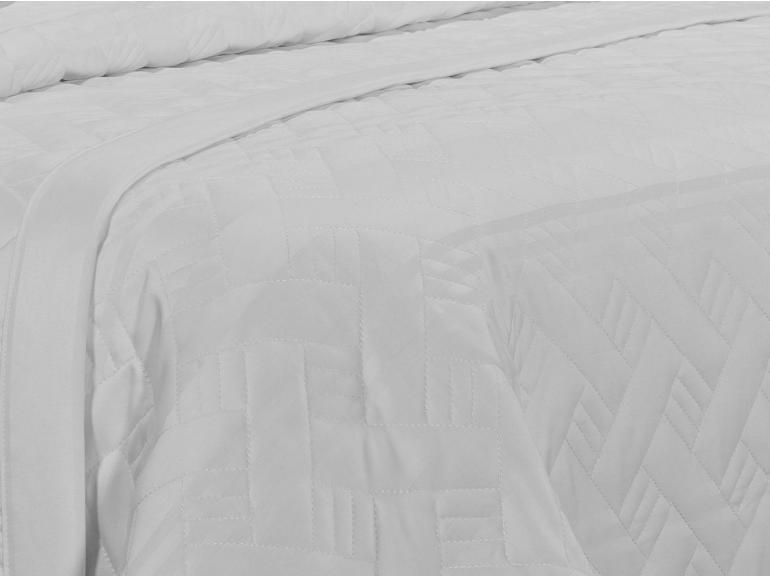 Kit: 1 Cobre-leito Casal + 2 porta-travesseiros Cetim de Algodo 1.000 fios - Baviera Branco - Dui Design