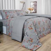 Jogo de Cama King Percal 200 fios - Beatrice Cinza - Dui Design