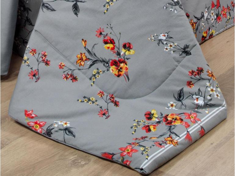 Jogo de Cama King Percal 200 fios - Beatrice Cinza - Dui Design