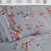 Jogo de Cama King Percal 200 fios - Beatrice Cinza - Dui Design