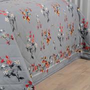 Kit: 1 Cobre-leito Queen + 2 Porta-travesseiros Percal 200 fios - Beatrice Cinza - Dui Design