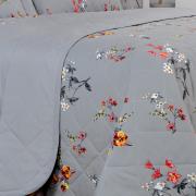 Kit: 1 Cobre-leito Queen + 2 Porta-travesseiros Percal 200 fios - Beatrice Cinza - Dui Design