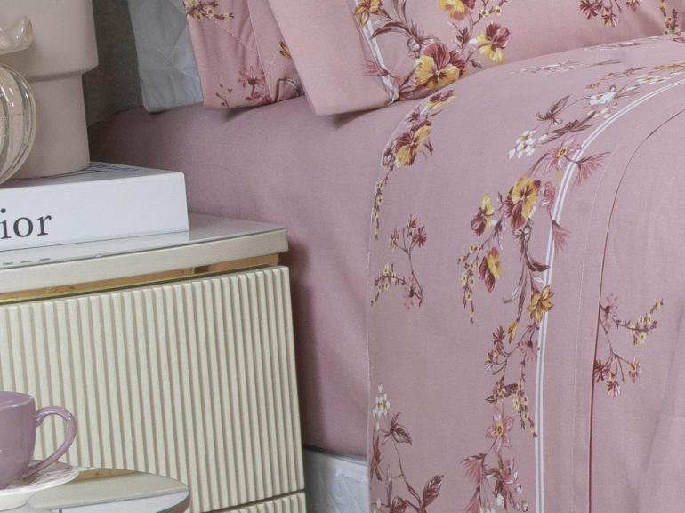 Jogo de Cama Casal Percal 200 fios - Beatrice Vintage - Dui Design