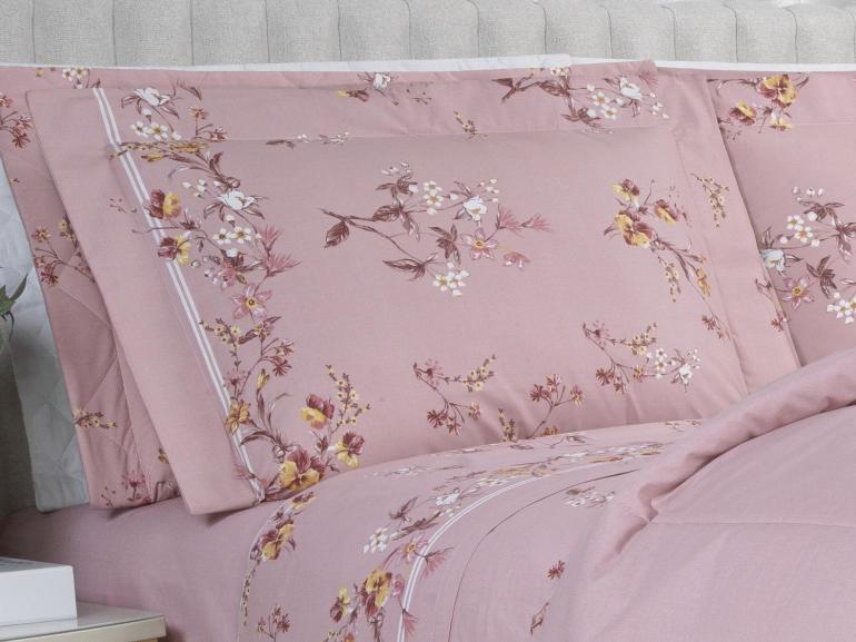 Jogo de Cama Casal Percal 200 fios - Beatrice Vintage - Dui Design