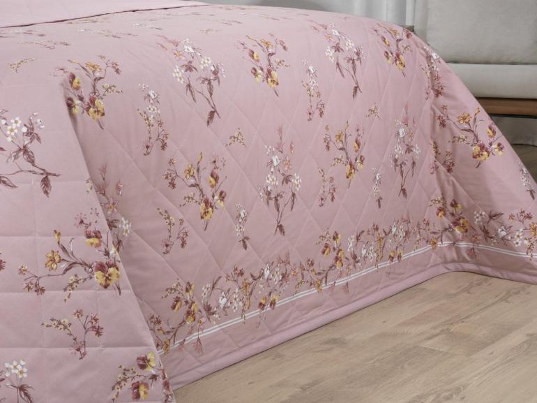 Kit: 1 Cobre-leito Solteiro + 1 Porta-travesseiro Percal 200 fios - Beatrice Vintage - Dui Design