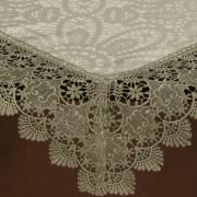 Centro de Mesa com Bordado Guipir Fcil de Limpar 85x85cm Avulso - Beatrice Bege e Taupe - Dui Design