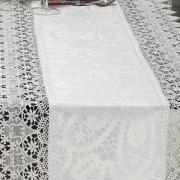 Trilho de Mesa com Bordado Guipir Fácil de Limpar 45x170cm Avulso - Beatrice Branco - Dui Design