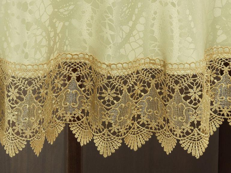 Toalha de Mesa com Bordado Guipir Fcil de Limpar Redonda 180cm - Beatrice Vanilla - Dui Design