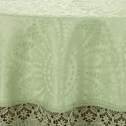 Toalha de Mesa com Bordado Guipir Fcil de Limpar Redonda 180cm - Beatrice Verde Claro - Dui Design