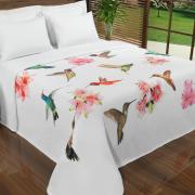 Cobertor Avulso Queen Flanelado com Estampa Digital - Beija Flor - Dui Design