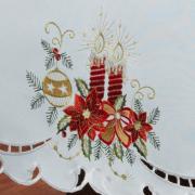 Toalha de Mesa Natal com Bordado Richelieu Retangular 8 Lugares 160x270cm - Belem Branco - Dui Design