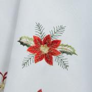 Toalha de Mesa Natal com Bordado Richelieu Redonda 175cm - Belem Branco - Dui Design