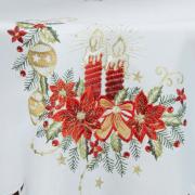 Toalha de Mesa Natal com Bordado Richelieu Redonda 175cm - Belem Branco - Dui Design