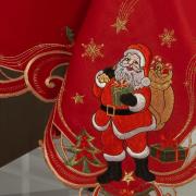 Toalha de Mesa Natal com Bordado Richelieu Quadrada 8 Lugares 220x220cm - Belm Vermelho - Dui Design