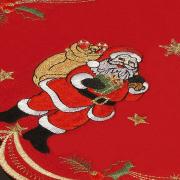 Jogo Americano Natal 4 Lugares (4 peas) com Bordado Richelieu 35x50cm - Belm Vermelho - Dui Design