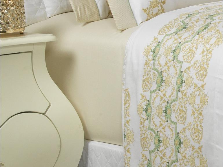Jogo de Cama Casal Cetim 300 fios - Bellagio Marfim - Dui Design