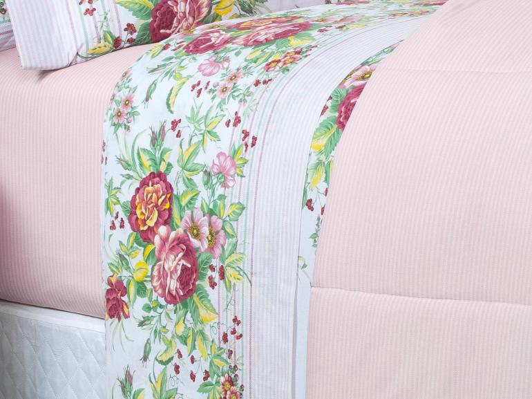 Jogo de Cama King 150 fios - Bia Rosa - Dui Design