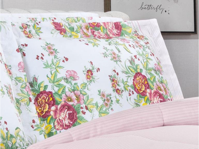 Jogo de Cama King 150 fios - Bia Rosa - Dui Design