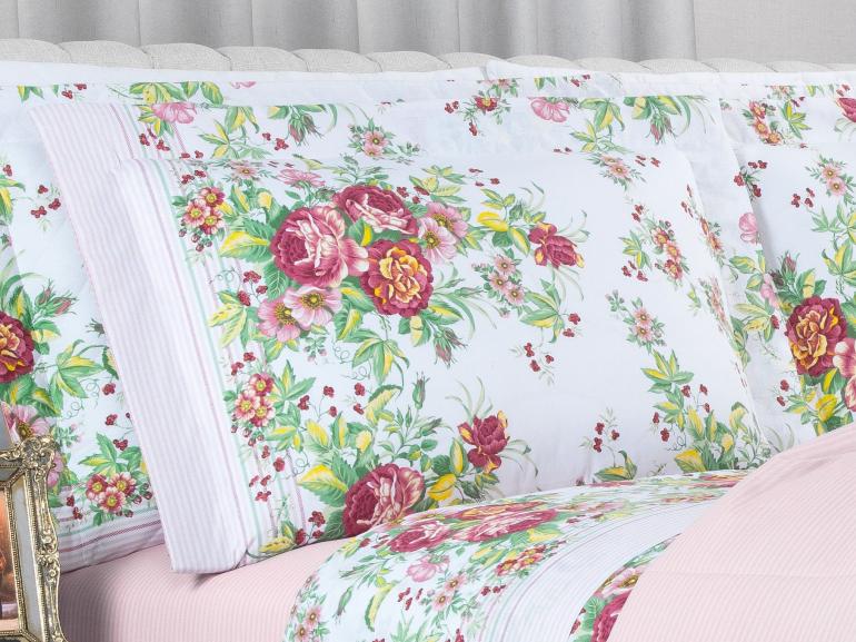 Jogo de Cama King 150 fios - Bia Rosa - Dui Design