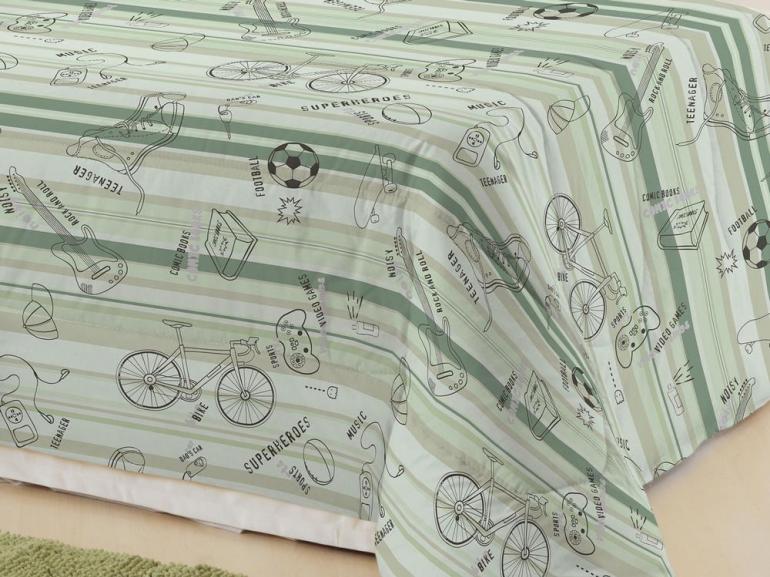 Jogo de Cama Solteiro Tekinha Teen 100% algodo - Bike - Teka
