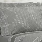 Kit: 1 Cobre-leito Casal + 2 Porta-travesseiros Percal 180 fios - Billy Cinza - Dui Design