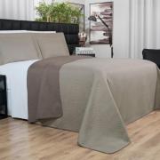 Kit: 1 Cobre-leito Casal Bouti de Microfibra Ultrasonic  + 2 Porta-travesseiros - Blend Taupe - Dui Design