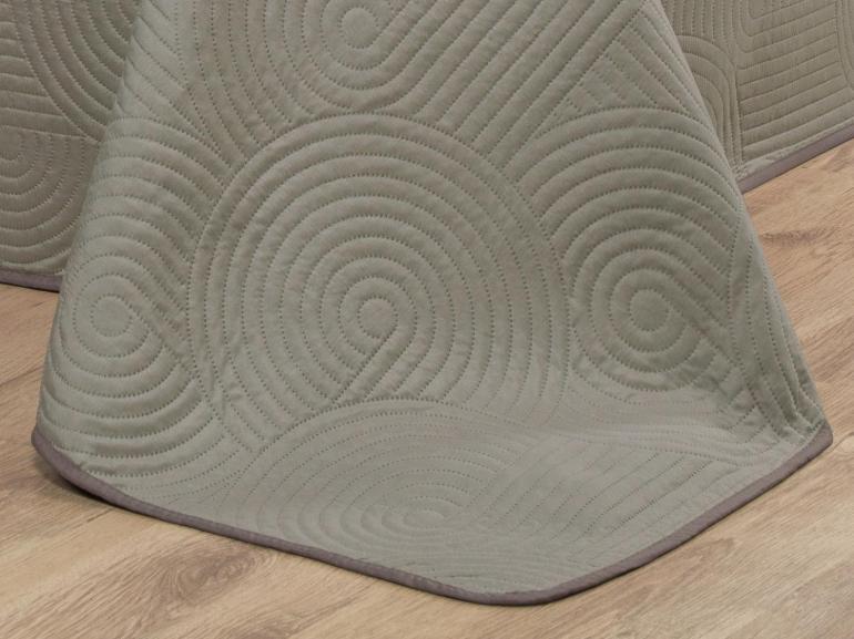 Kit: 1 Cobre-leito Casal Bouti de Microfibra Ultrasonic  + 2 Porta-travesseiros - Blend Taupe - Dui Design