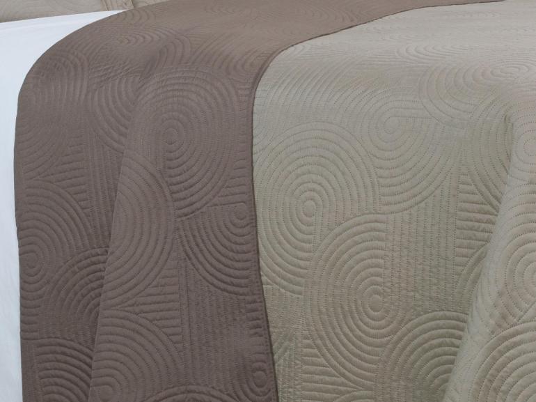 Kit: 1 Cobre-leito Casal Bouti de Microfibra Ultrasonic  + 2 Porta-travesseiros - Blend Taupe - Dui Design